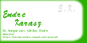 endre karasz business card