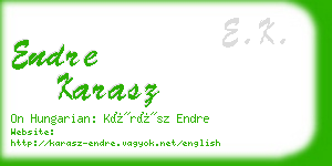 endre karasz business card